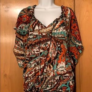 6 degrees vintage peasant inspired print t…